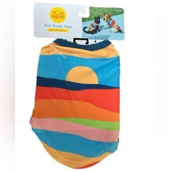 Other - NWT Pet Apparel Multi Color Dog Tank Tee Sunrise Orange Blue - Size Medium